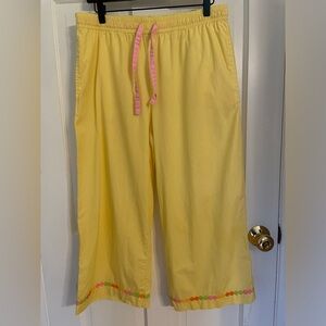 BAN.DO Lounge Pants Large Yellow PJ Pajama 100% Cotton EUC
